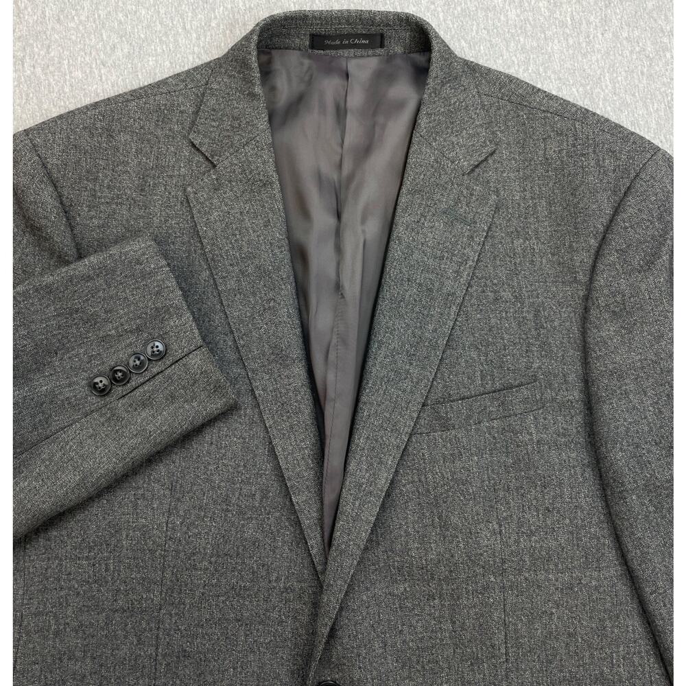 Calvin Klein Blazer Mens 44R Gray Speckled 100% Wool 2-Button‎ Single Breasted